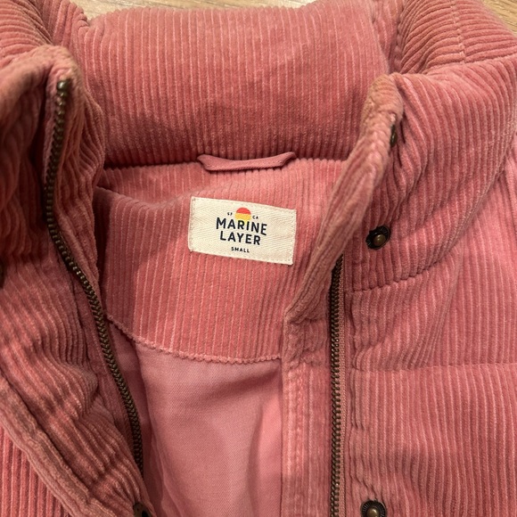 Marine Layer Pink Corduroy Puffer - Picture 6 of 11